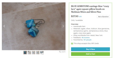 BLUE GEMSTONE earrings blue crazy lace agate by LittleBitCrazy